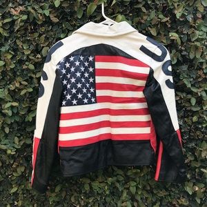 Patriotic Vintage Leather Jacket